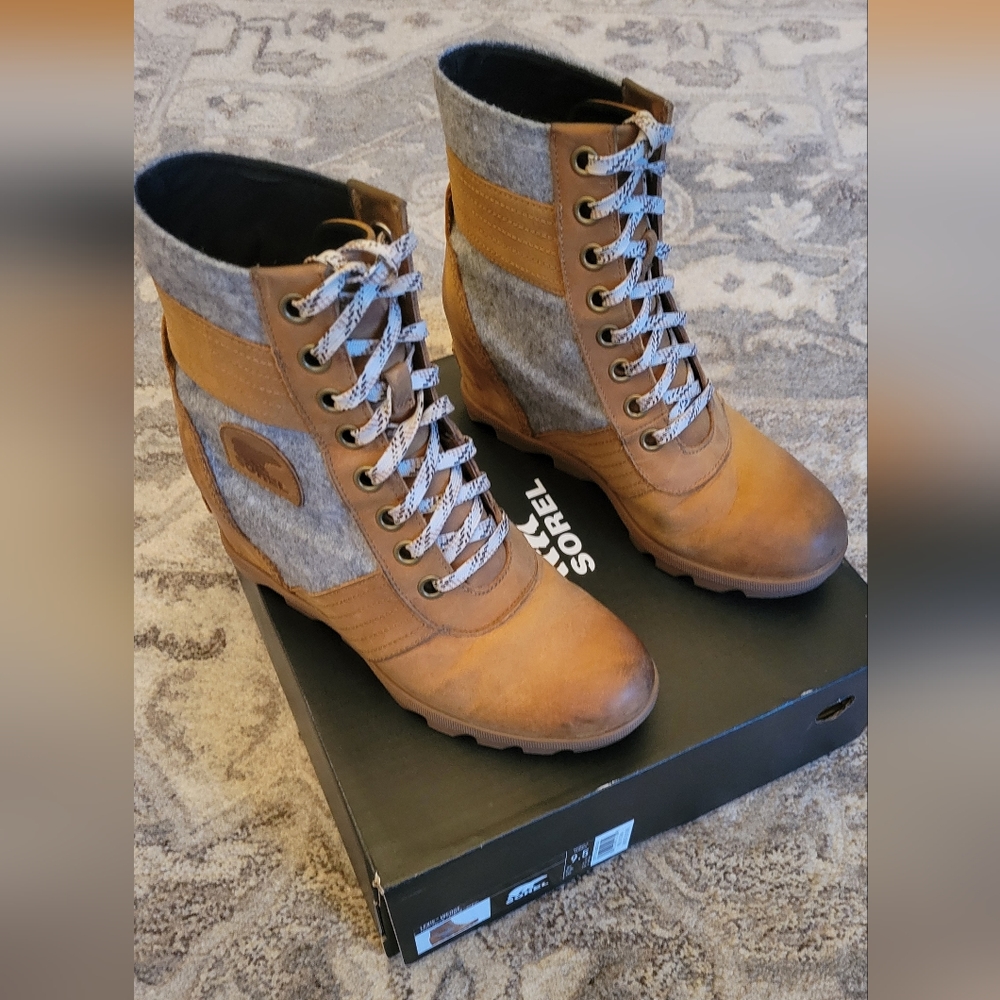 Sorel Lexie Wedge Bootie Boots Leather, 9.5